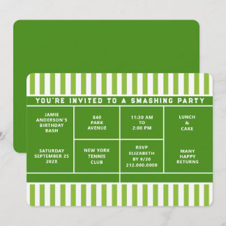 Tennis-Party Einladung