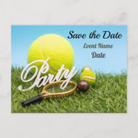 Tennis Party invitation raquette et balle de tenni