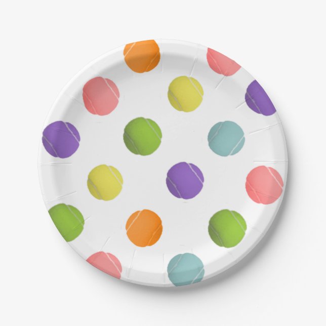 Tennis-Party Pappteller (Vorderseite)