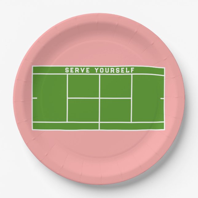 Tennis-Party Pappteller (Vorderseite)
