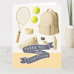 Tennis pastellfarbene Aquarellfarbe Faltschachtel Dankeskarte