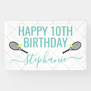 Tennis Personalisiert Name Geburtstagsparty Banner