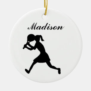 Tennis-personalisierte Weihnachtsverzierung Keramikornament