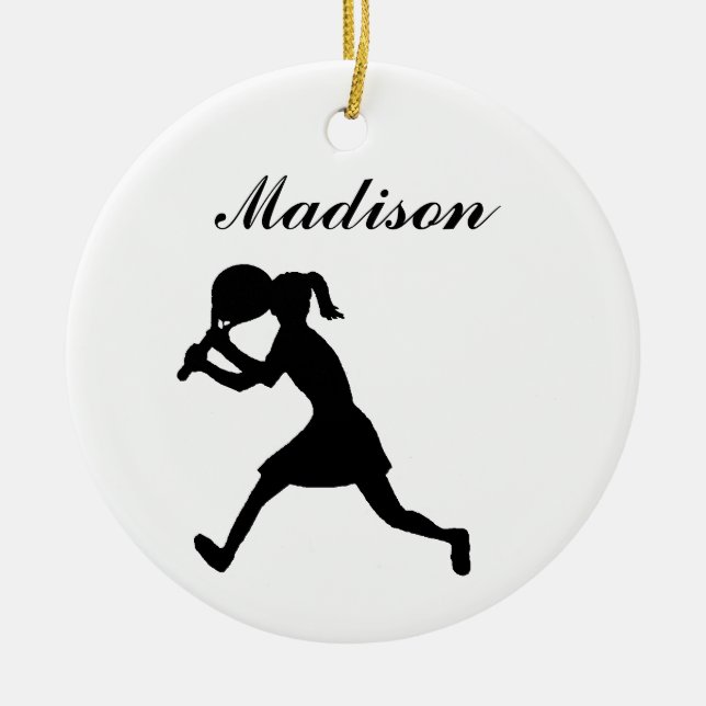 Tennis-personalisierte Weihnachtsverzierung Keramikornament (Vorne)
