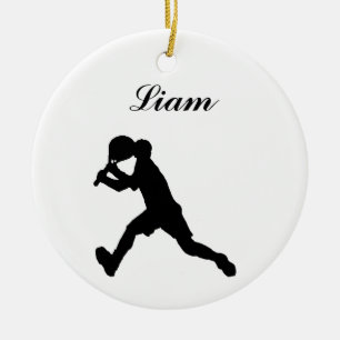 Tennis-personalisierte Weihnachtsverzierung (Mann) Keramikornament
