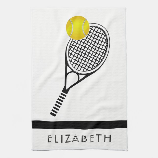 Tennis-Personalisierter Name oder Monogramm Handtuch (Vertikal)