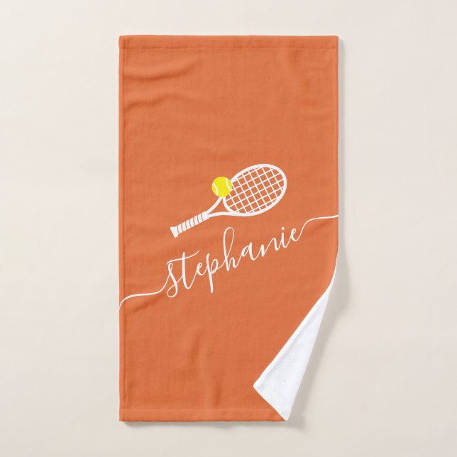 Tennis Personnalisé Ball Clay Court Nom du script (Serviette à main)