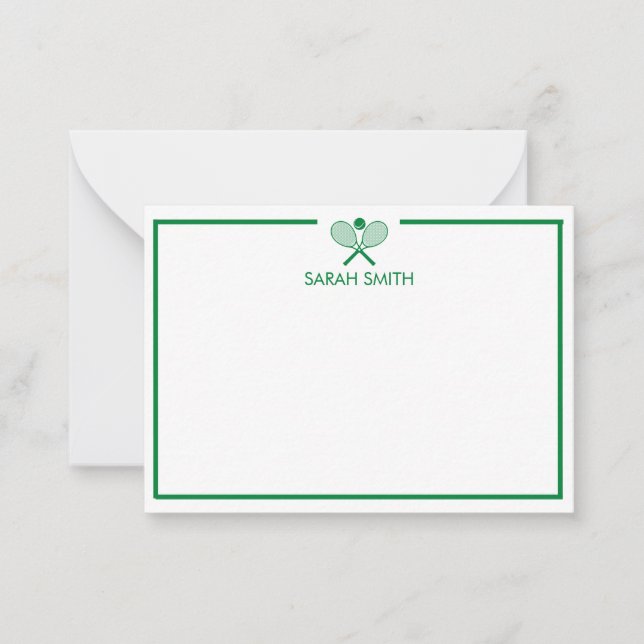 Tennis personnalisé Cartes pour notes vert et jaun (Devant)
