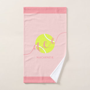 Tennis personnalisé Sport rose serviette main