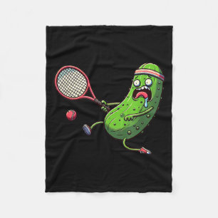 Tennis-Pickleball-Athlet läuft mit Schläger und Ba Fleecedecke