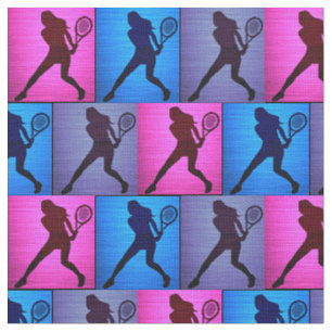 Tennis Pink, Lila, Blauer Fliesenstoff Stoff
