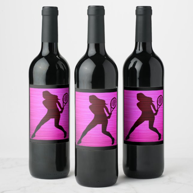 Tennis Pink Weinetikett (Flaschen)