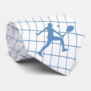 Tennis Player auf Blue Karo Necktie Krawatte