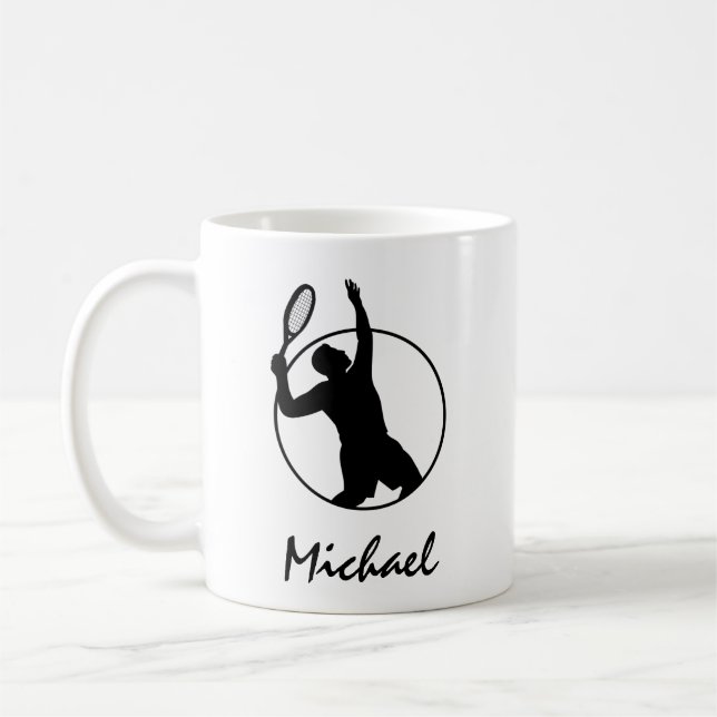 Tennis Player Coach Athlete Personalisiert Kaffeetasse (Links)