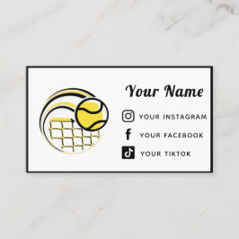 Tennis Player Coach Club Moderne Social Media Spor Visitenkarte