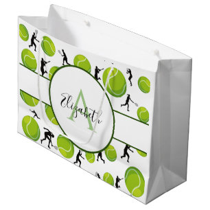 Tennis Player Coach Personalisiert Ihren Namen hin Große Geschenktüte