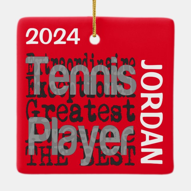 Tennis Player Extraordinaire CUSTOM Keramikornament (Rückseite)