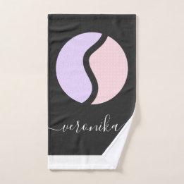 Tennis Player Girl Name Pink Ball Niedliche Kallig Handtuch