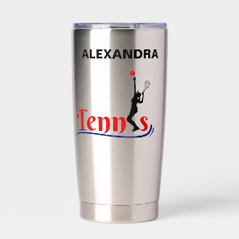 Tennis Player Girl, Tennis Girl Geburtstag Thermobecher