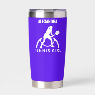 Tennis Player Girl, Tennis Girl Geburtstagsinsulat Thermobecher