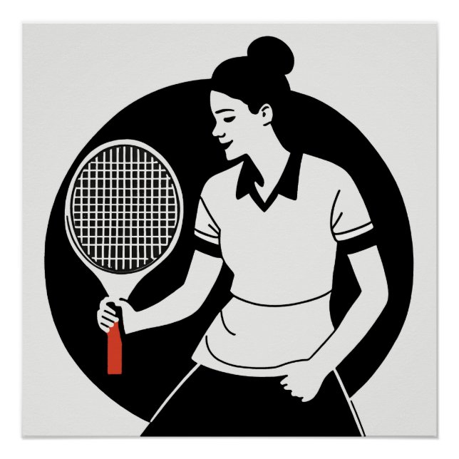Tennis Player Glossy Poster (Vorderseite)