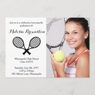 Tennis Player Graduation Party Foto Einladung