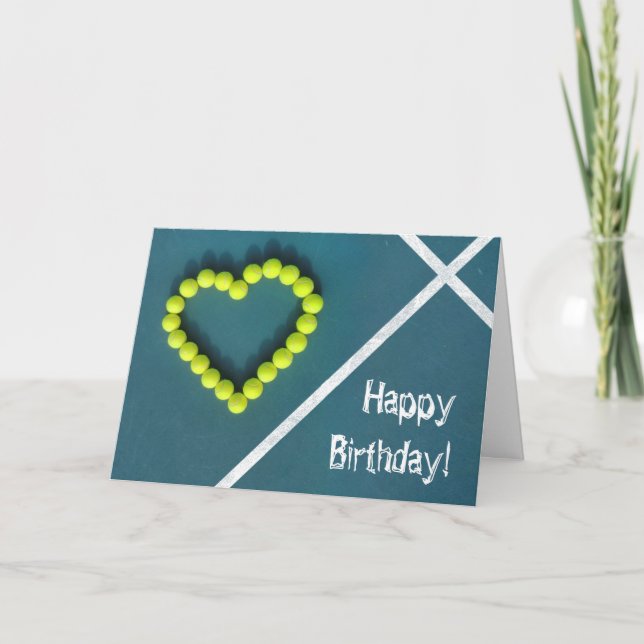 Tennis Player Happy Birthday Karte (Vorderseite)