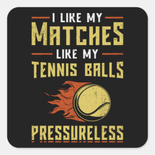 Tennis Player Match Racket Court Sportliches Sonne Quadratischer Aufkleber