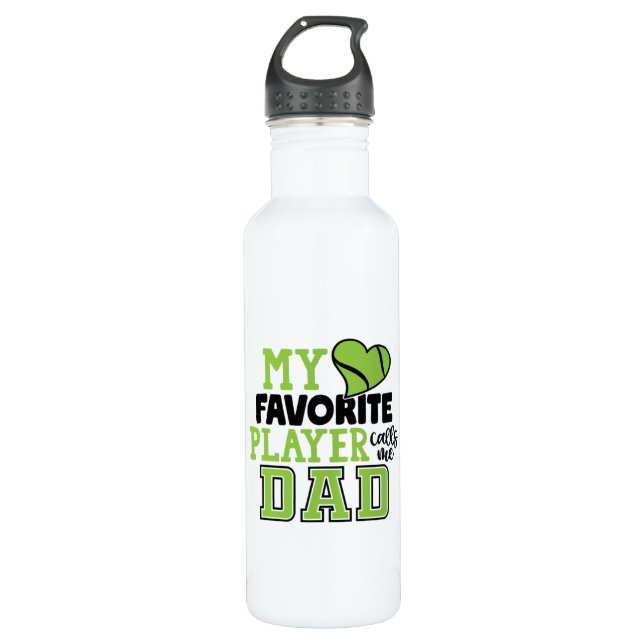 Tennis Player | My Favorite Player Calls Me Dad Edelstahlflasche (Vorderseite)