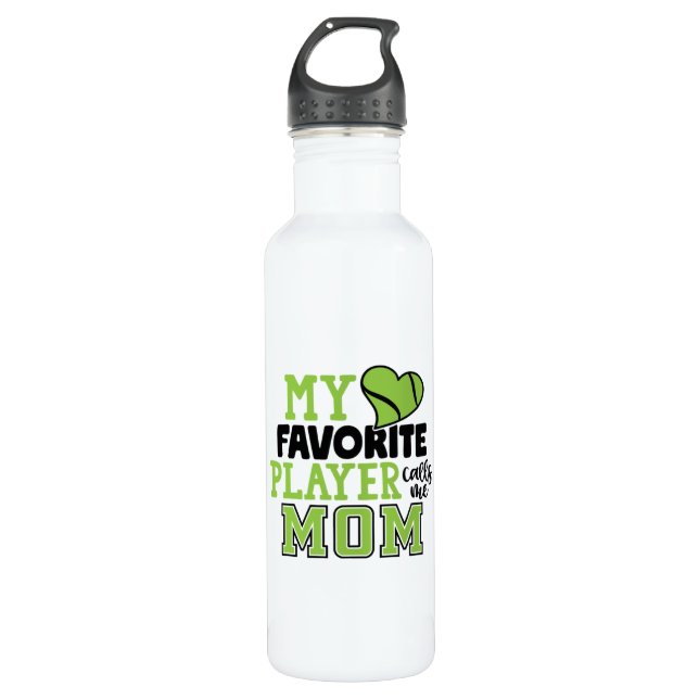 Tennis Player | My Favorite Player Calls Me Mom Edelstahlflasche (Vorderseite)