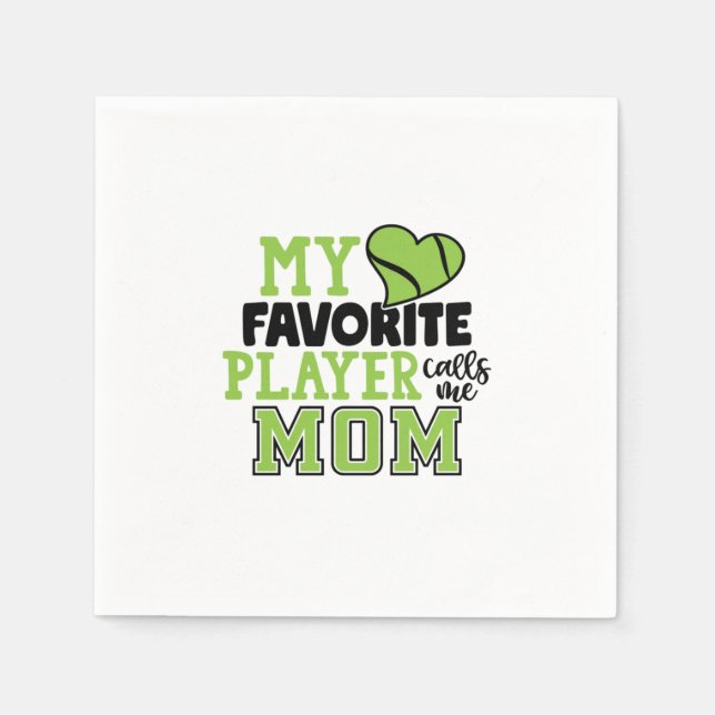 Tennis Player | My Favorite Player Calls Me Mom Serviette (Vorderseite)