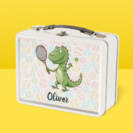 Tennis Player Niedlich Dinosaurier Metall Brotdose