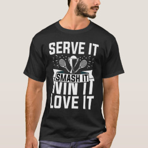 Tennis Player servieren es zerschlagen it Win IT L T-Shirt