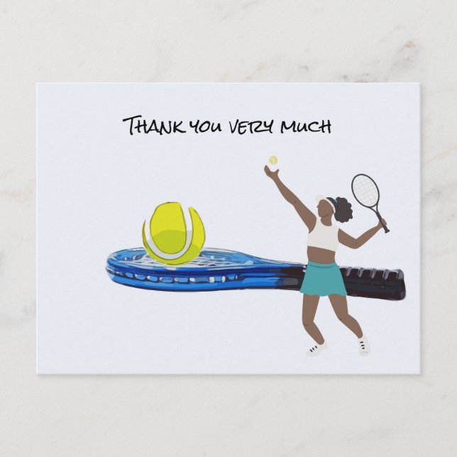 Tennis Player spielt Tennis Postkarte (Vorderseite)