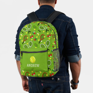 Tennis Player Tennis Racquets Muster Bedruckter Rucksack