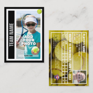 Tennis Player Trading Card - Black Telefonnummerkarte