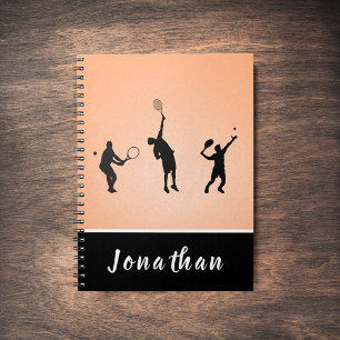 Tennis Players Silhouetten Sportart Sportlich Notizblock