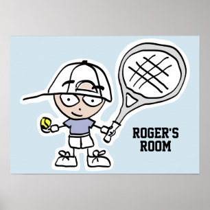 Tennis-Poster für das Jungenzimmer oder das Kinder Poster