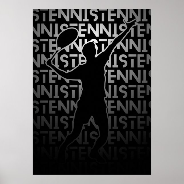 Tennis Poster | Metallische Farbe | Tennisgeschenk (Vorne)