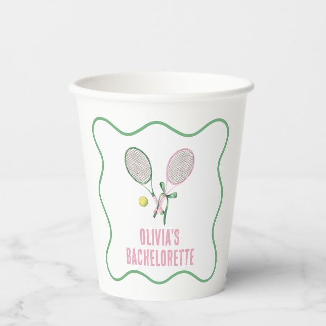 Tennis preppy bachelorette pappbecher (Vorderseite)