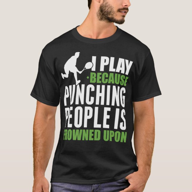 Tennis Punching People Tennistrainer Sonnenstuhl T-Shirt (Vorderseite)