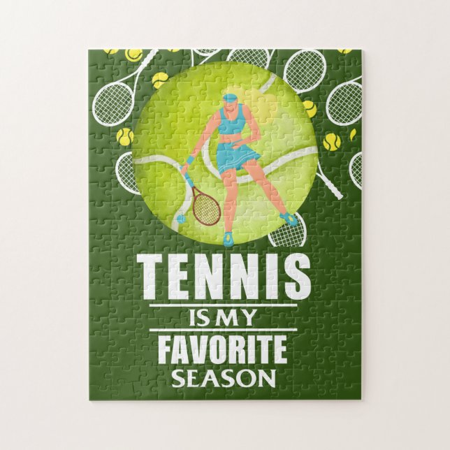 Tennis Puzzles avec un dicton drôle pour joueur (Vertical)