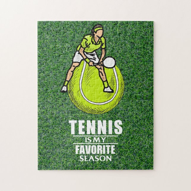 Tennis Puzzles avec un dicton drôle pour joueur (Vertical)