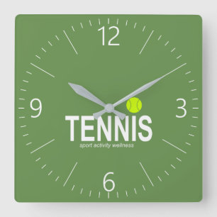 Tennis Quadratische Wanduhr