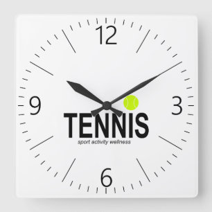Tennis Quadratische Wanduhr