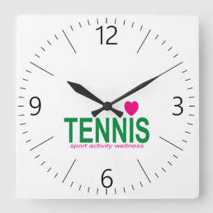 Tennis Quadratische Wanduhr