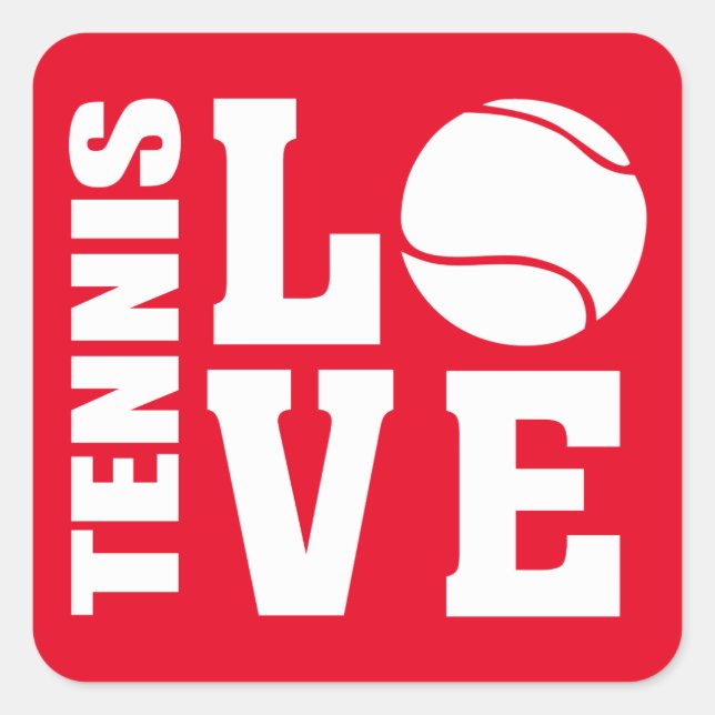 Tennis Quadratischer Aufkleber (Vorderseite)