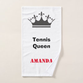 Tennis Queen modernisieren Text mit Krone Handtuch