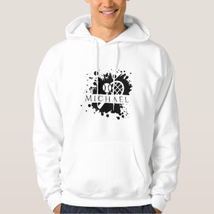 Tennis Racket Ball Ink Splash Personalisiert Stilv Hoodie