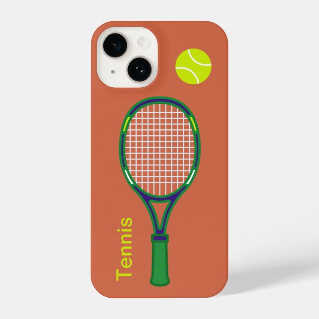 Tennis Racket & Ball iPhone 14 Hülle (Rückseite)
